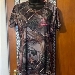 Pink and camo Bears shirt
